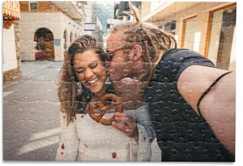 Fotopuzzle selbst gestalten mit eigenem Bild - 120 Teile, 29 x 20 cm - Personalisiertes Fotogeschenk mit Geschenkbox