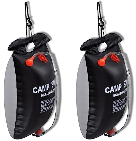 vidaXL Campingdusche 2 Stk. Solar 20 L