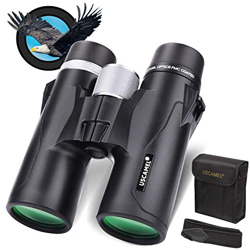 USCAMEL 10x42 Fernglas für Erwachsene Kompaktes HD Professionelles Schwarze Fernglas, für Erwachsene mit BAK4 Prisma für Reisen, Vogelbeobachtung, Astronomie, Sport und Tierwelts,als Geschenk
