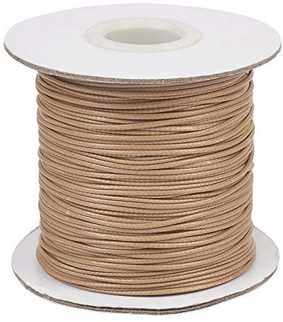 PandaHall 88 Yards/Rollen 1mm Geflochtene Gewachste Baumwollschnur für DIY Armband Schmuckherstellung Handwerk Machen (Burlywood)