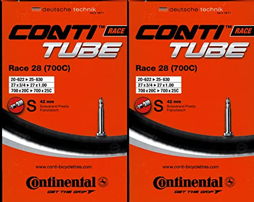 2X Continental Race 28 (700C) Schlauch 28 Zoll SV (18/25-622/630) SV 42mm