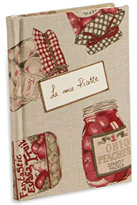 Ricettario personale da scrivere con 3 Segnalibri pietanze con 60 fogli (120 pagine non numerate) in carta avorio a righe, Ecru e Rosso