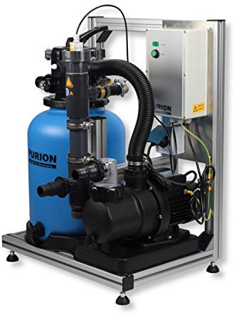 PURION Impianto per piscina 20 di alta qualità 3 in 1 con filtro sedimentario, pompa e lampada UV ad alte prestazioni (PVCU)