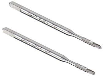 sourcing map M2 x 0.4 Taraud Filetage Spirale Pointe H2 Tolérance Haute Vitesse Acier Non Couché Rond Tige avec Carré Embout DIN371/376 2pcs