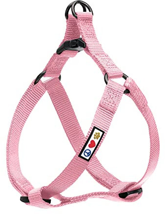 Pawtitas Einfarbig Schritt in Hundegeschirr oder Weste Geschirr Hundetraining Walking Ihres Welpen Geschirr Kleine Hundegeschirr Hellrosa Hundegeschirr