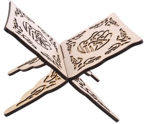 PRETYZOOM Islamischer Buchstand Aus Holz Zerlegbarer Buchhalter Für Koran Und Gebetbuch 11.42 X 8.27 X 7.09 in Geschnitzte Dekoration Für Moschee Wohnzimmer Ramadan Und Eid