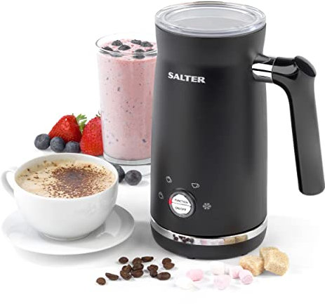 Salter EK4635 Electric Milk Frother – Hot Chocolate Maker, Automatic Milk Heater & Warmer, Steamer for Hot and Cold Drinks, Coffee Froth/Foam, Non-Stick Coating, Removable Whisk, 150ml/300ml Capacity