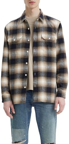 Levi's Jackson Worker Skjorta Herr, Warwick Plaid Egret, XS