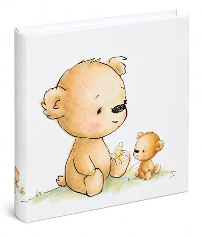 Cat & Bears Fotoalbum 30x30 cm 100 weiße Seiten Baby Kinder Foto Album Fotobuch: Farbe: Teddybär