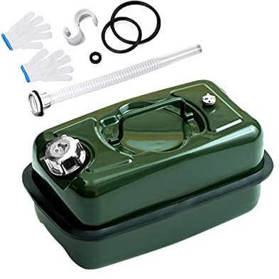 3l / 5l Metallgaskanne for Motorrad Home Backup Kraftstofftank mit Auslauf Notfall Benzin Diesel Drum Automobile Fass Utility Container Stahl Lagertank Benzinausrüstung grün ( Size : 5L-alum cap )