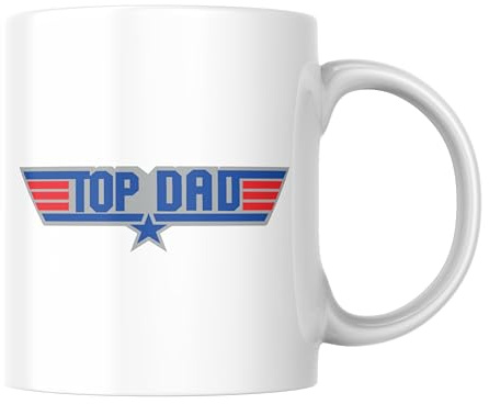 Funny Mug for Dad Retro Pilot Style Coffee Cup Birthday Father's Day for Father Husband Men from Kids - Top Dad CMUG186