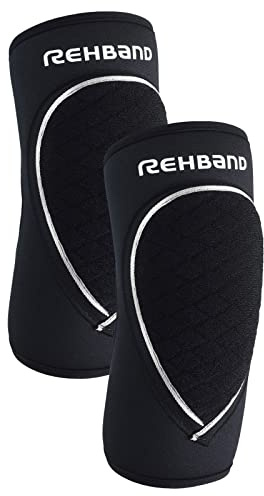 Rehband Ellenbogenschoner Schwarz, Neopren Ellenbogenschutz Handball & Volleyball, Unisex