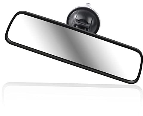 Specchietto Retrovisore Interno Auto Con Ventosa Grandangolare Universale con Clip Regolabile Convesso, per Camion 200 x 60 mm