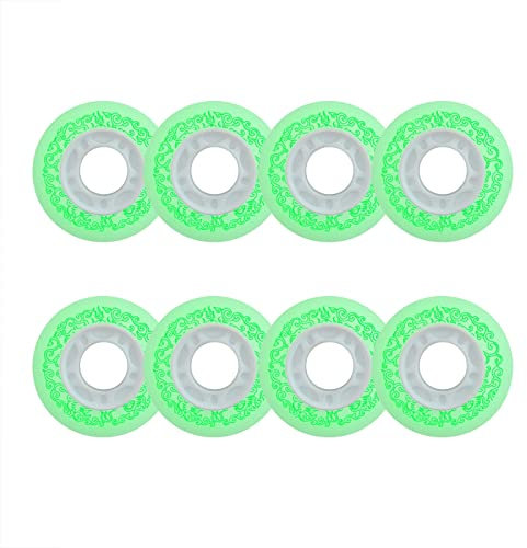 JHKJ LED beleuchtete Inline-Skate-Räder 72 mm/76 mm/80 mm Coole Flash-Inline-Skate-Räder Leuchtende Flash-Inline-Skate-Ersatzrad, 8 Stück,Grün,76mm