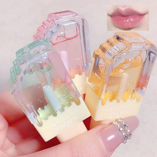 Glitter Lip Gloss, Fruity Shiny Lip Gloss, Moisturising, Iced Gloss, multi-colour, shiny, vegan Lip Oil Sheer Glossy Liquid Lipstick for Long-Lasting Nourishing Lips