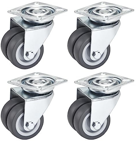 SOTECH Möbelrolle Rollendurchmesser 50 mm, Tragkraft 400 Kg Schwerlastrolle Möbelrolle Doppel Lenkrolle Transportrolle