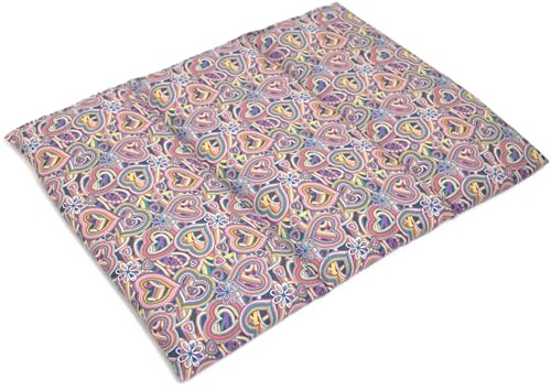 Coussin aux graines de lin - Taille 40x30-3 compartiments - Psychedelic Heart- Coton Bio - Coussin thermique - Coussin aux graines - Compresse froide -
