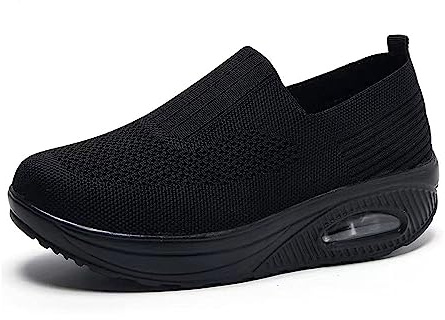 KEMKEY Chaussures orthopédiques pour Femmes Chaussures de randonnée à Enfiler à Coussin d'air pour Femmes Sneaker à Plateforme Extensible pour Femmes,1,40 EU