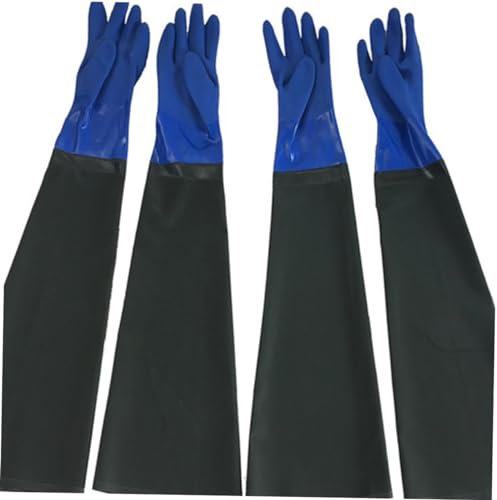 Housoutil Industrial Pvc Oil Proof Gloves Extended Thickened Wear-resistant Acid and Alkali Resistant Work Gloves for Heavy Duty Use