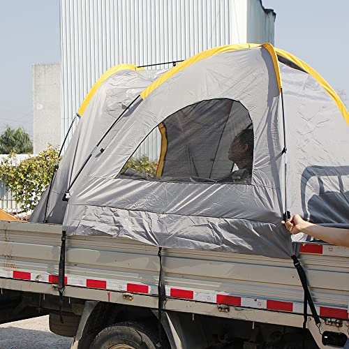 Pickup Truck Zelt, Dachzelt aus 210D Oxford Tuch, Pickup Zelt mit Lüftungsfenstern, Wasserdichtes Dachzelt für Camping