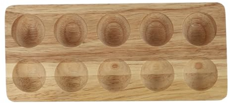 jojofuny Portauova in Legno di Caucciù Beige Doppia Serie, Supporto per Uova Resistente e Organizer Pratico per Cucina, per Conservazione e Protezione Uova