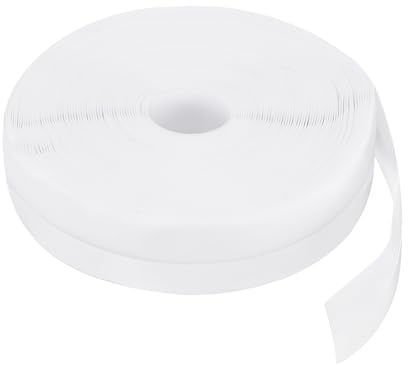 sourcing map Weather Stripping Door Seal 39.37ft x 25mm Silicone Seal Strip for Door Draft Stopper Adhesive Tape Window House Shower Glass Gaps Length 12m, White