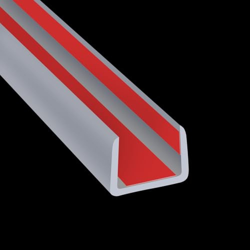 Rubber Edge Trim, Flexible Edge Banding, 12mm(1/2) U Channel Furniture Edge Protector, Self Adhesive Edge Guards for Plywood, Wood, Glass Parts, 6m, Grey Color