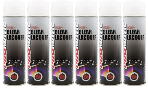 PROTOUCH 6x Promatic Clear Lacquer Spray, High Gloss Finish, 500ml, Fast Drying, Weatherproof, UV/Scratch/Impact Resistant