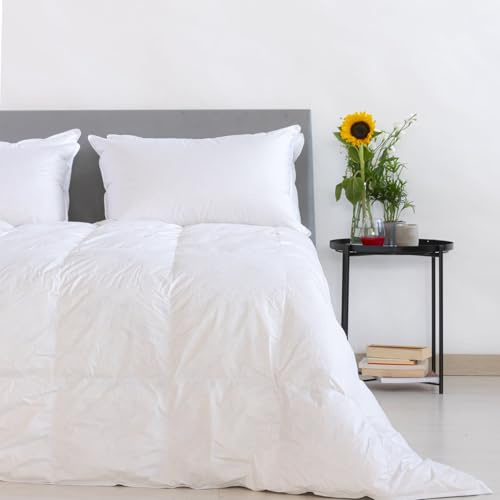 Zenoni & Colombi Piumino Matrimoniale Invernale in 100% Piuma D'Oca Riciclata, Piumone Plumeco 4 Punti di Calore Made in Italy (Matrimoniale 250x200cm)