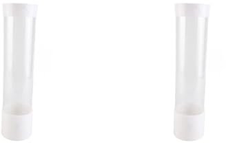 TOPINCN Distributeur de Gobelets en Plastique Anti-poussière, Support Distributeur de Gobelets en Papier 50 Tasses, Conteneur Pratique 7.5cm 2 Pièces