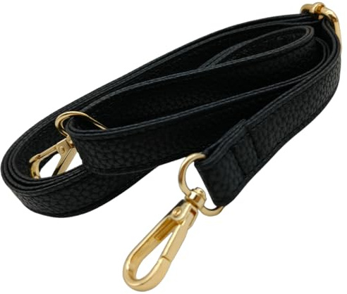 Flerfärgad PU läderrem justerbar guld karbinhake 80–125 cm axelrem dam crossbody 1,9 cm svart
