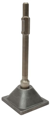 CHFUNE Verdichter, Anti Schock Hammer Stampfer Verdichter, Sechskantstampfer Schaft und Platte Stampferplatte zum Verdichten von Beton, auch für Demolition Hammer Breaker (15.24X15.24X40.64cm)