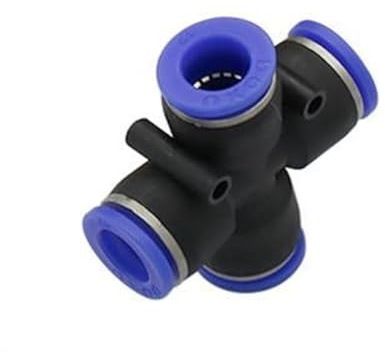 SHIOFRCN 1 pc 4 Voies Croix Forme égale pneumatique 8mm 10mm 6mm 4mm 12mm OD Tuyau Tube Pousser dans 4 Ports séparateur d'air connecteur de gaz raccord Rapide(8mm)