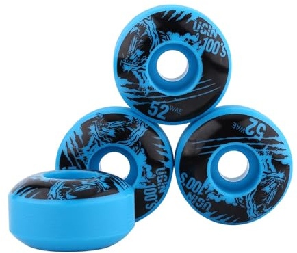 Skateboard Wheels with Bearings, Street Wheels for Skateboards 52mm x 30mm Outdoor Classic PU Cruiser (Blue)
