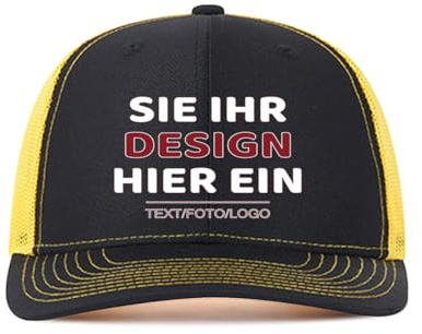 Kustima Basecap personalisiert mit Foto/Logo/Text | selbst gestalten | Kappe personalisiertes Baseball Cap | Trucker Caps Herren Damen in großen Mengen | Mesh Cap für Männer Frauen