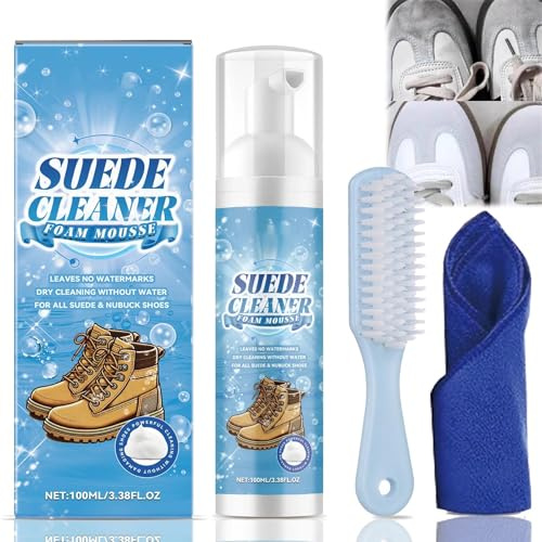 EliiSkinn Suede Cleaner & Suede Shoe Cleaner with Brush & Microfiber Cloth – Restores Nubuck Shoes, Boots, Trainers, Jackets, Bags & More – Gentle Yet Effective Cleaning for Premium Fabrics
