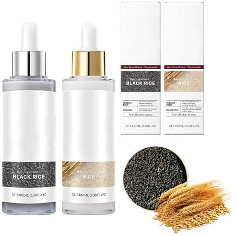 SUJEBKC 2 Piezas Peel Shot Glow Rice Ampoule Duo, ampolla exfoliante de arroz, Removedor de puntos negros Exfoliant, Exfoliante suave y limpiador de