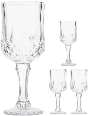 Veemoon Juego de 4 Copas de Vino Pequeñas de Cristal Esmerilado sin Plomo Irrompibles Aptas para Fiestas Banquetes y Uso Hogar Ideales para Vino Tinto Cócteles y