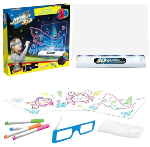 Tableau à dessin éclairé – Tableau magique 3D | Tableau à croquis effaçable, tableaux fluorescents magiques 3D pour garçons et filles