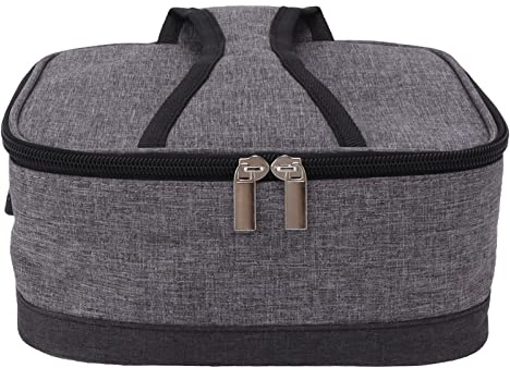 HEEPDD Portapranzo Riscaldato, Borsa Isolante Portatile, Scaldavivande Elettrico per Ufficio, Mantieni i Tuoi Pasti Freschi con Elettrodomestici Riscaldati a Temperatura Costante (Grigio chiaro)