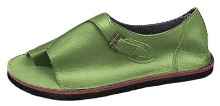ZTFYKLIN Sandali Piatti Da Donna Estivi Alla Con Tacco Basso E Cinturino Caviglia, Casual Infradito 37 Ciabatte (Green, 39) Bassi Spiaggia Zeppa Estive Sandalo Sportivo Nera Sandali-Donna Neri