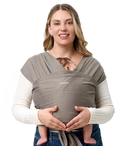 Momcozy Ring Sling Tragetuch Neugeborene 3,6-15 kg Dunkles Kaffeebraun