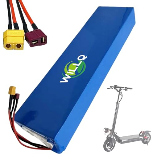 WILLQ Batería Interna de Litio de 48 V (10 Ah, 11 Ah, 13 Ah) para Patinete eléctrico — Accesorio de Repuesto para patinetes Plegables, con Conectores XT60 y T-Plug,48v11ah