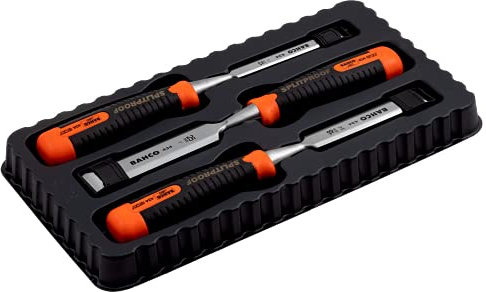 Bahco 434-S3-Eur B/E Chisel set (3), Silver/Black/Orange