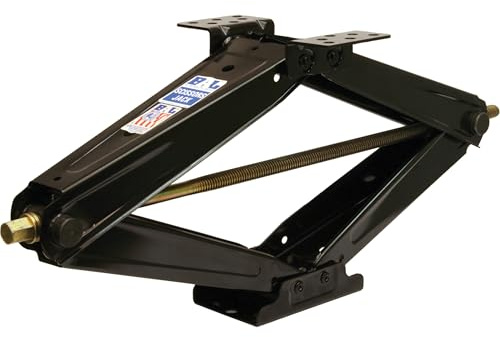 BAL 24028 LoPro Scissors Jack – Low-Profile 24 Manual Stabilizer Jack for RVs & Trailers – 5,000 lb Capacity, Set of 2, Includes Crank Handle