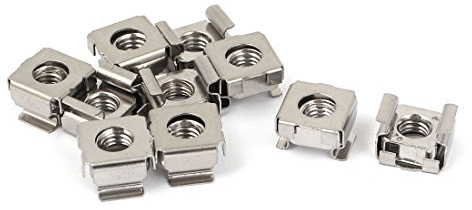 sourcing map Sourcingmap-M6x 1mm Pitch 10pcs tuercas jaula de acero inoxidable 304para Sever estanterías armario