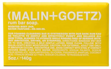 Malin + Goetz Rum Bar Soap, 5 Oz. - Body Soap for All Skin Types, Gentle Soap Bar for Men & Women, Bath Soap for Body & Hands
