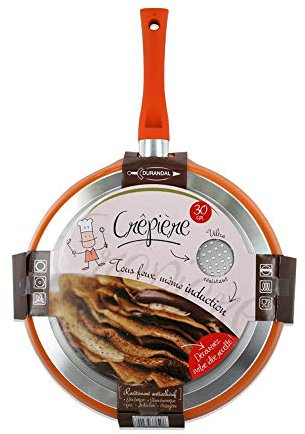 Poêle à crêpes en granité orange 30 cm