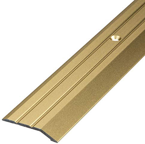 Gedotec Aluminium Transition Profile Perforated End Profile Aluminium Foot Floor Strip Height Compensation Balancing Profile Anodised Brass Cover Strip 100 cm 1 Piece Transition Rail for Screwing