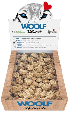 Woolf Snack Naturals Boules à thé et poumon. 1 boîte de 900 g.